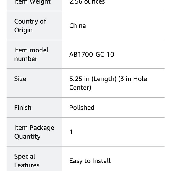 Amazon Basic Curved Modern Cabinet Handle- 5.25” length, 3” hole center- NWT! - Picture 9 of 10